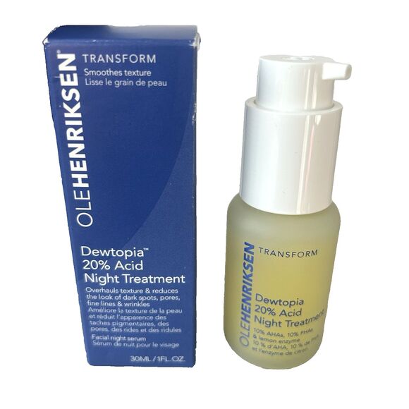 Ole Henriksen Dewtopia 20% Acid Night Treatment 1 fl oz  Facial Night Serum NEW - Picture 1 of 8